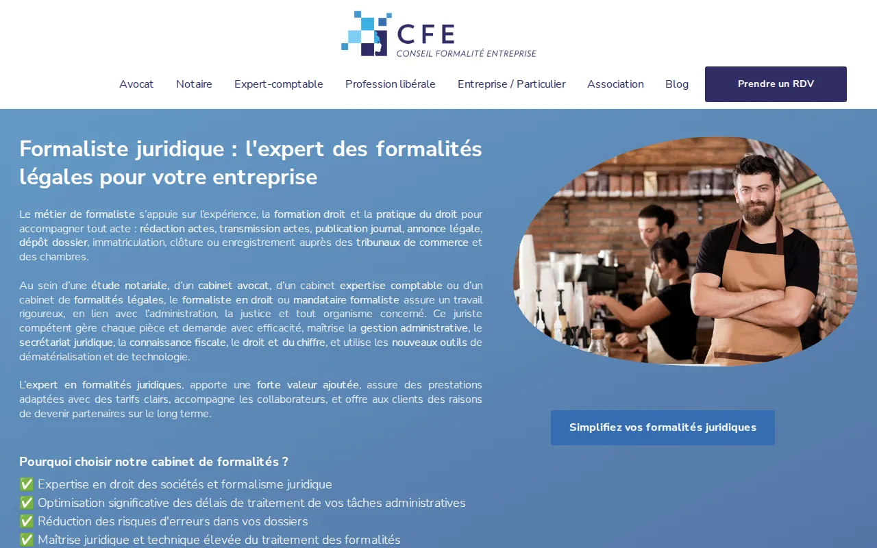 Aperçu du site MA FORMALITÉ, CABINET DE FORMALITÉS JURIDIQUES
