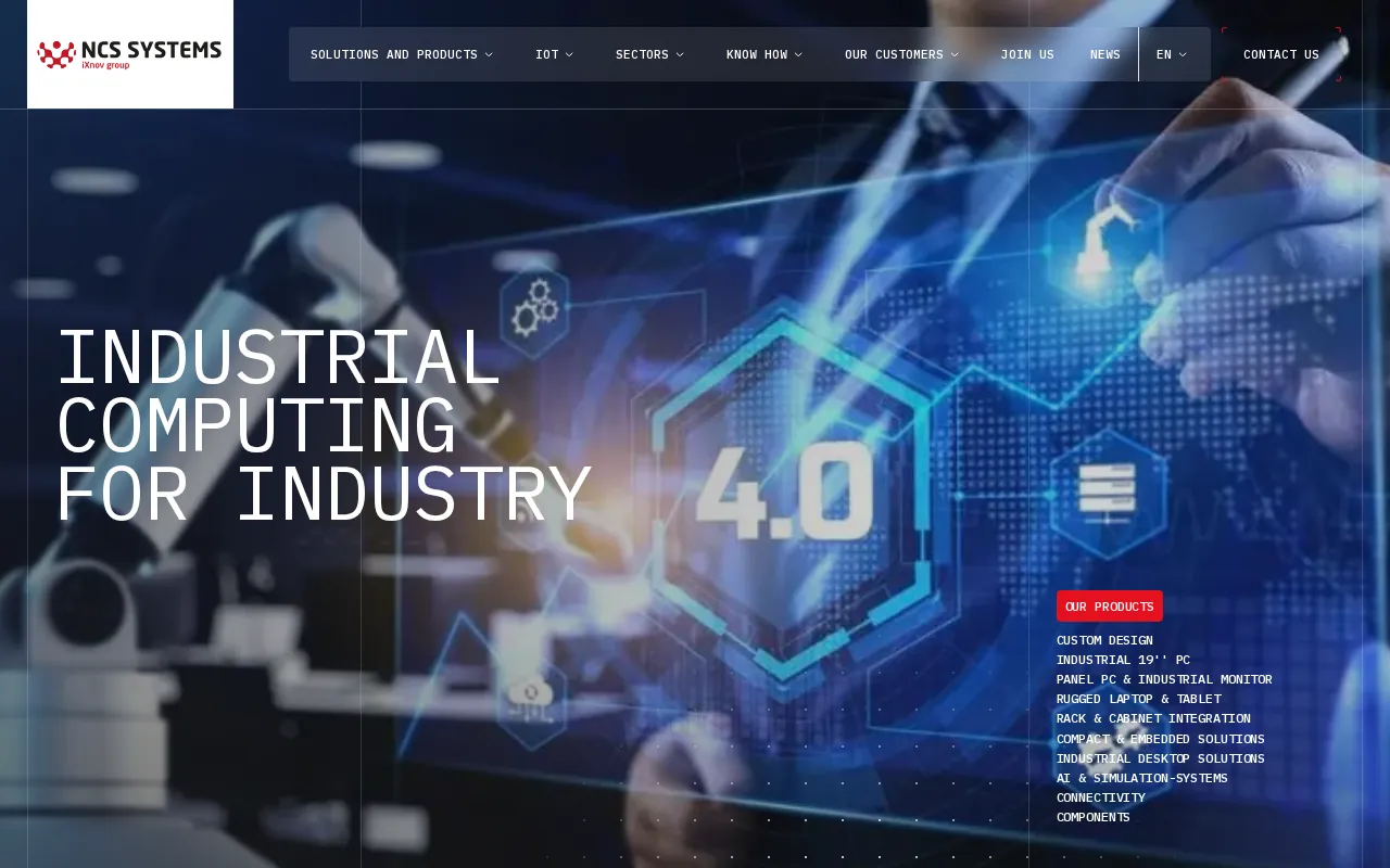 Aperçu du site NCS SYSTEMS, IT INDUSTRIEL