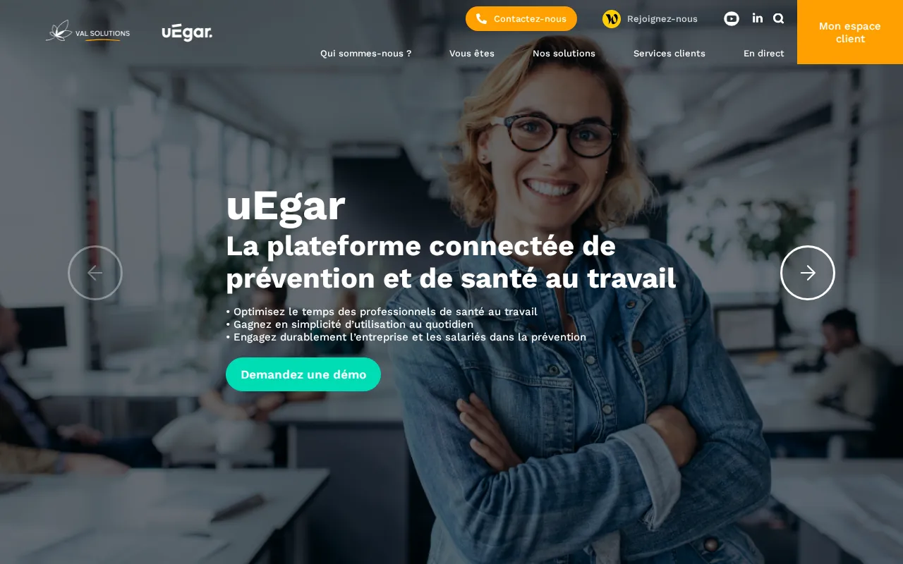 Aperçu du site VAL SOLUTIONS, ÉDITEUR DE LOGICIEL SANTÉ AU TRAVAIL